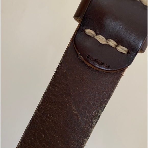 J Crew brown leather belt. Silver tone buckle. - Picture 2 of 5